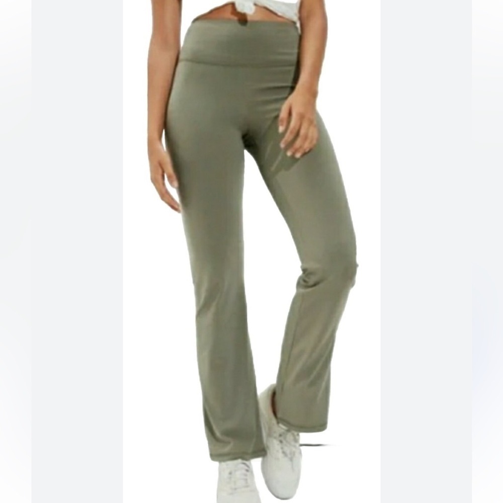 American eagle the everything flare Olive Green High-Waisted Pants